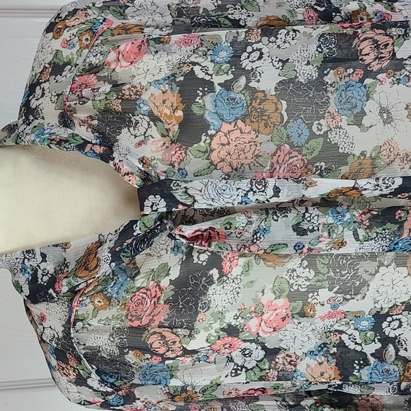 Lauren Conrad Floral Sash Tie Blouse - Picture 2 of 13